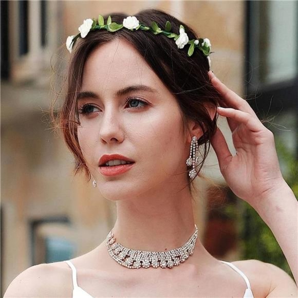 Lady Girl Fashion Bohemian Flower Crown Floral Garland Headbands (A-Mixed Color) - Picture 4 of 6